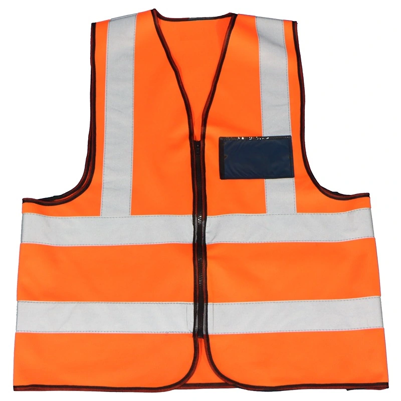 MASTER ORANGE REFLECTIVE VEST - ZIP & ID POUCH - 3XL