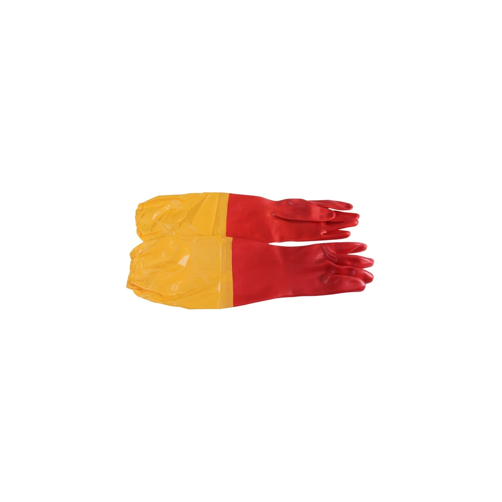 MASTER PREPACK PVC RED GLOVE - SHOULDER W/YELLOW EXT